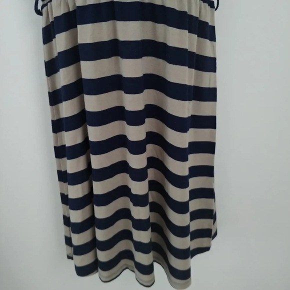 Twik Midi Sleeveless Dress, Stripes, Navy/Tan, L - Picture 3 of 6